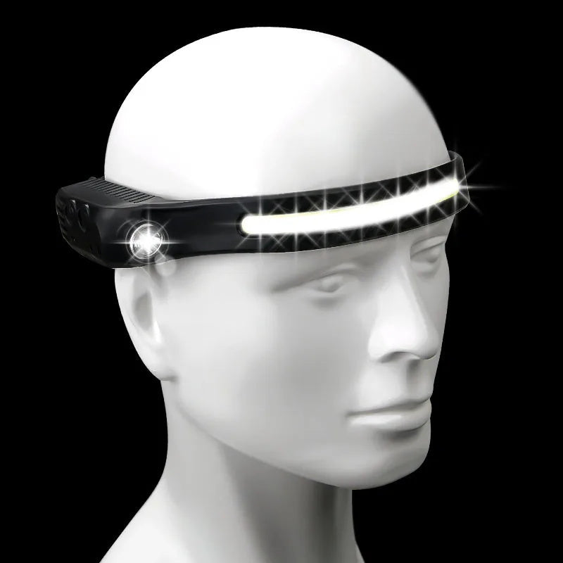 USB Rechargeable Sensor Headlamp – 5-Mode Hands-Free LED Power for Outdoor Adventures