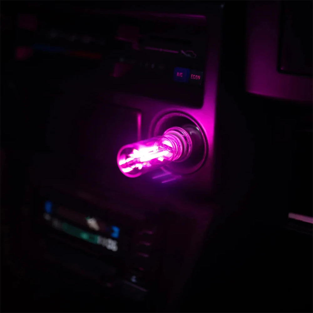 USB Car Lamp Interior Atmosphere Light Retro-Inspired Mood Lamp Glass Bottle Wireless Touch LED Car Interior Lights