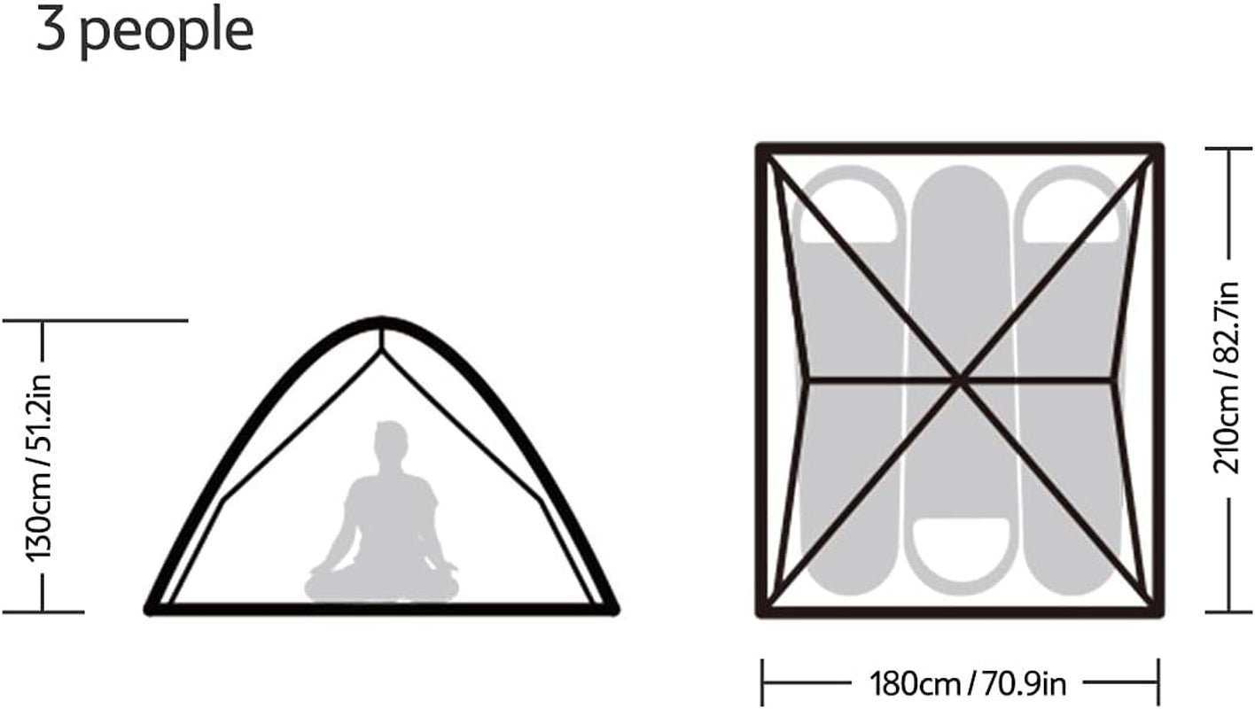 3-4 Person Pop up Tent - Easy Setup Instant Tent for Camping and Hiking