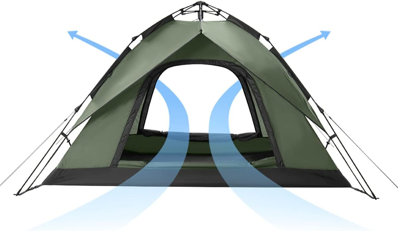 3-4 Person Pop up Tent - Easy Setup Instant Tent for Camping and Hiking