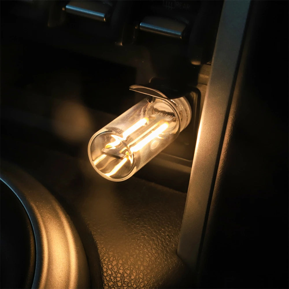 USB Car Lamp Interior Atmosphere Light Retro-Inspired Mood Lamp Glass Bottle Wireless Touch LED Car Interior Lights